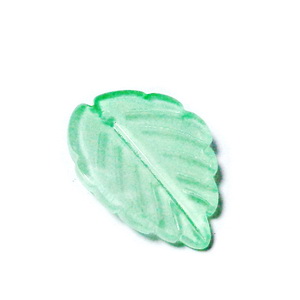 Pandantiv sticla, transparent, verde deschis, 23.5x17.5x4.5mm
