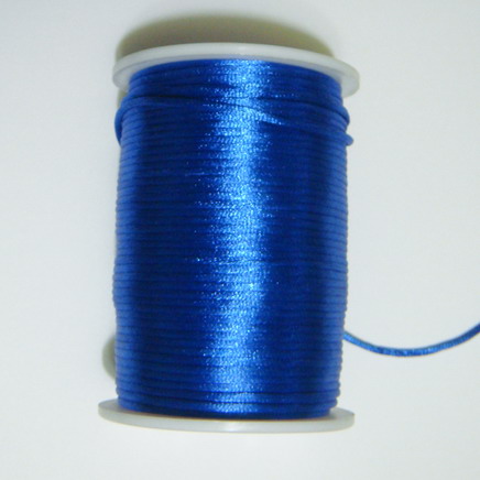 Snur saten albastru-cobalt, 2 mm 1 m