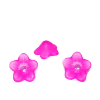 Flori acrilice, frosted, magenta, 13x7mm 1 buc