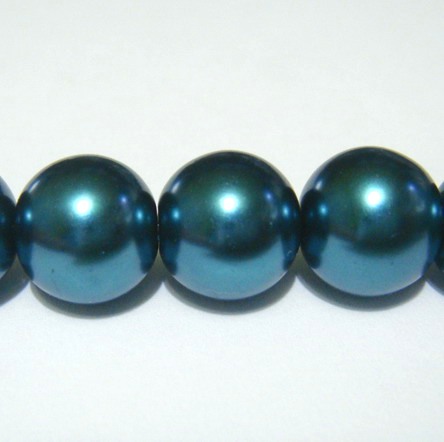 Perle sticla verzi smarald 12mm