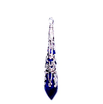 Pandantiv lapis lazuli cu accesoriu argintiu, 50x9mm