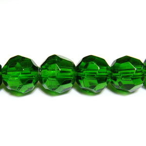 Margele din sticla multifete, verde inchis, 8mm 1 buc