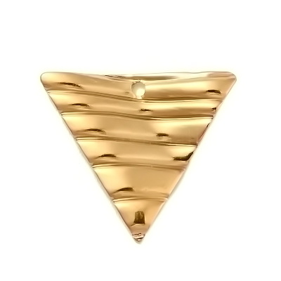 Pandantiv otel inoxidabil 304, auriu, triunghiular, 19x17x2.5 mm 1 buc