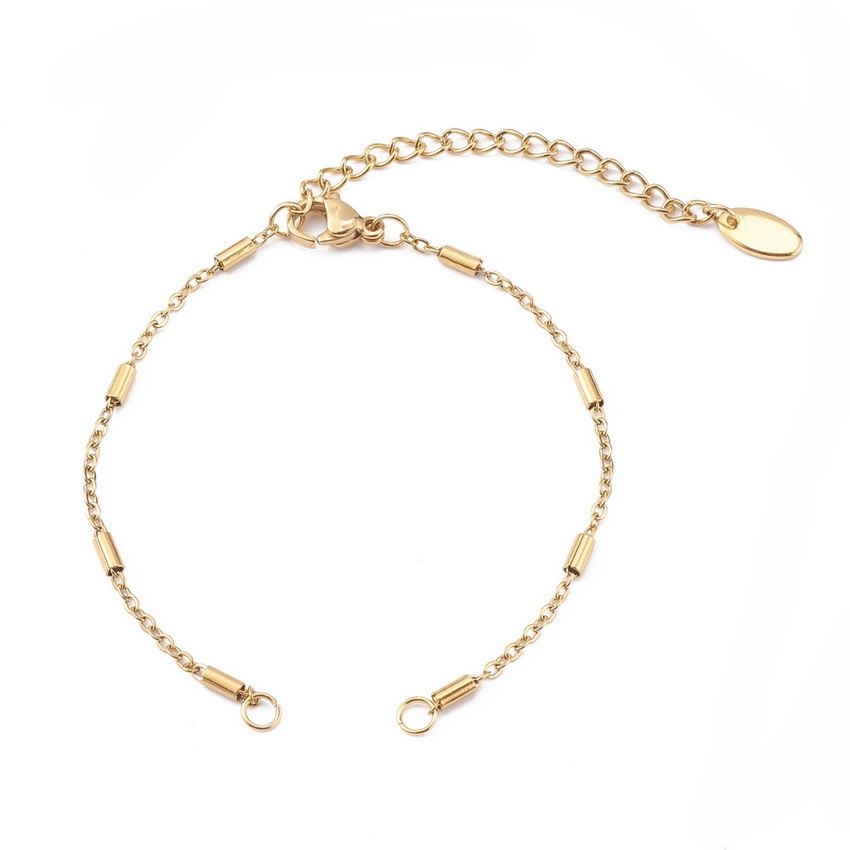 Baza bratara pentru link, otel inoxidabil 304, auriu, 16cm+lant prindere  1 buc