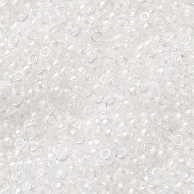 Margele Miyuki Rocailles,15/0, 1.5mm, (RR1104) White Lined Crystal-5g