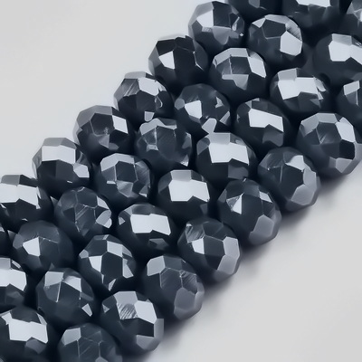 Cristale rondele negre hematit-eletroplacate, 4x3mm  10 buc