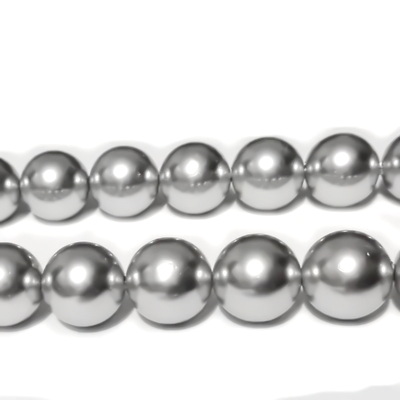 Perle stil Mallorca, argintii, 10mm