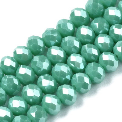 Cristale rondele lucioase, verde deschis, 4x3mm