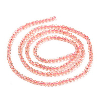 Cristale rotunde 2mm, transparente, roz -sir 175-180bc 1 buc