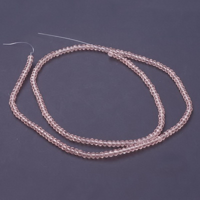 Cristale rondele 3x2mm, transparente, roz-sir 155-160 bc 1 buc