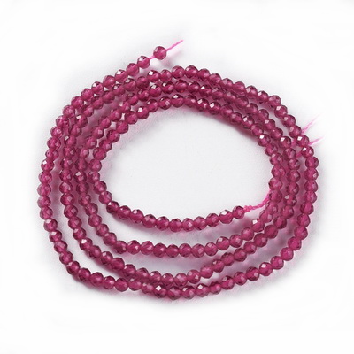 Cristale rotunde 2mm, transparente, rosu violet -sir 185-190bc 1 buc