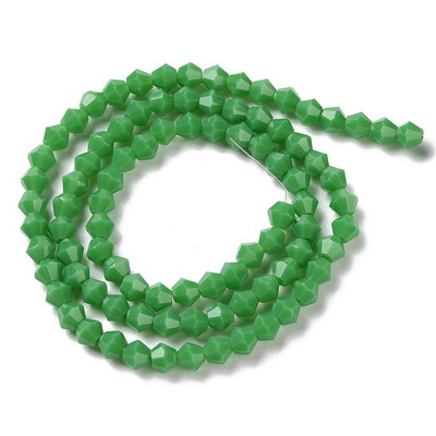 Cristale biconice 4mm, opace, verzi-sir 88-90buc 1 buc