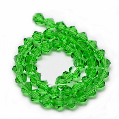 Cristale biconice 4mm, transparente, verzi-sir 85-86 buc 1 buc