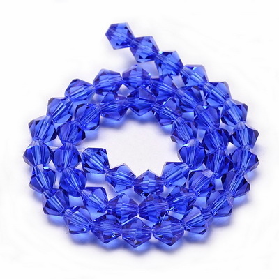 Cristale biconice 4mm, transparente, albastre-sir 85-86 buc 1 buc