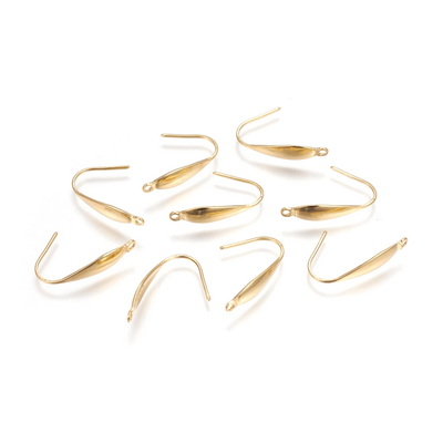 Tortite cercei otel inoxidabil 304, placate cu aur 18K, 21x4.5x1mm 2 buc