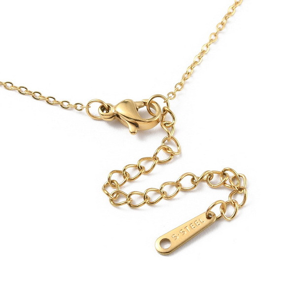 Lant otel inoxidabil chirurgical 304, IP(placat cu ioni) cu aur 18K, zale ovale, sudate, 2x1.5x0.5-40.3cm 1 buc
