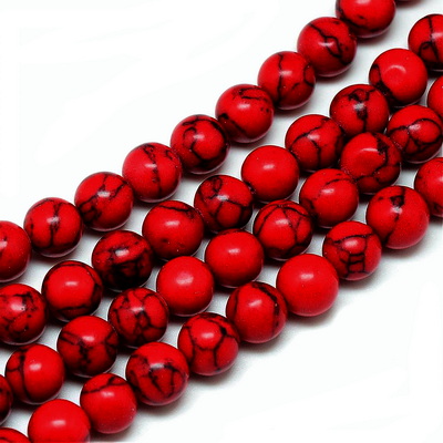 Turcoaz sintetic, colorat rosu, 4.5mm 1 buc