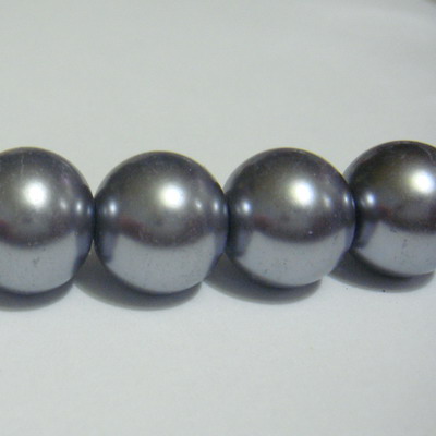 Perle sticla gri 12mm