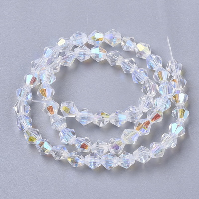 Cristale biconice 5mm, transparente AB-sir 58 buc 1 buc