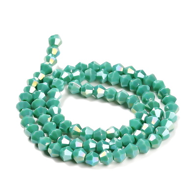 Cristale biconice 4mm, opace, verde deschis AB-sir 88 buc 1 buc