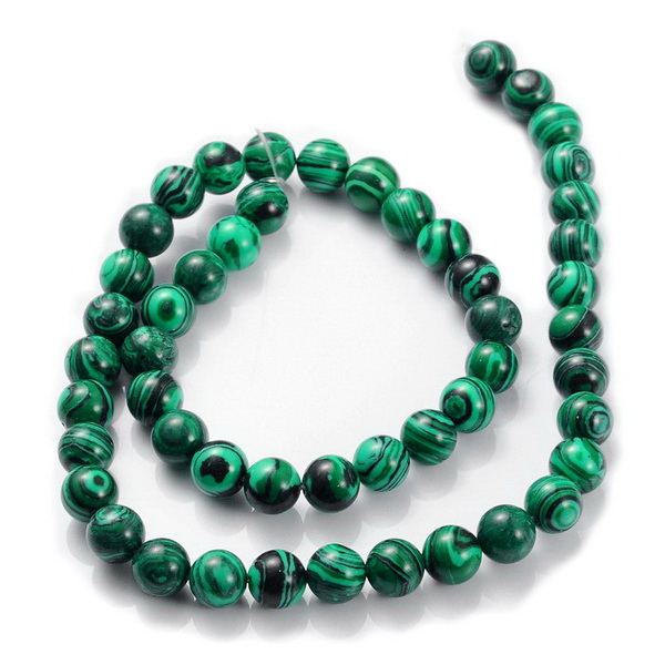 Malachit sferic, verde, 8mm-sir 48buc 1 buc