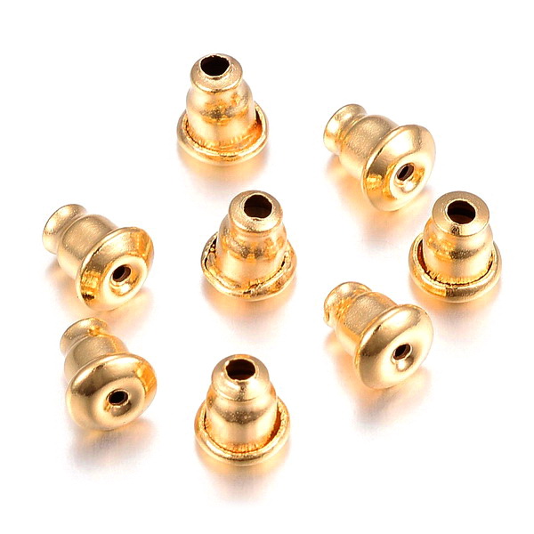 Dop cercei otel inoxidabil 304, placat cu aur 18K, 6x6xmm 1 buc