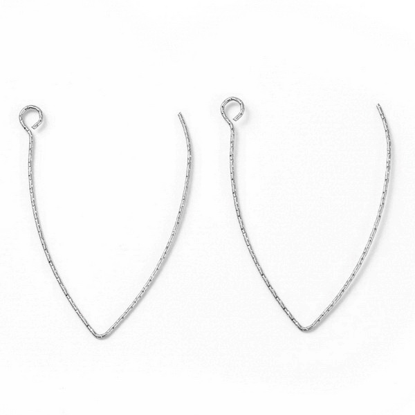 Tortite cercei otel inoxidabil 316, IP(placat cu ioni), cu striatii 40x25x0.7mm
 2 buc