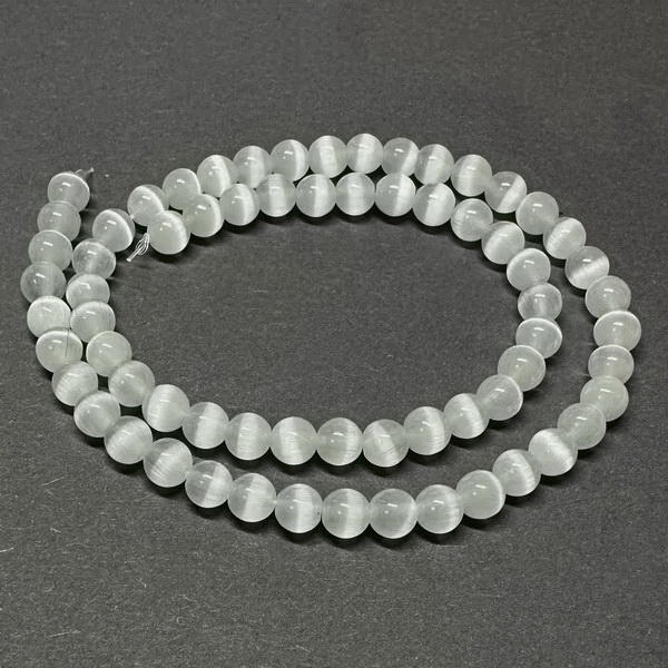 Ochi de pisica alb, 6 mm-sir 66 buc 1 buc