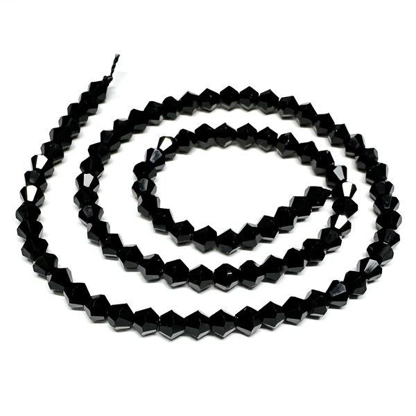 Cristale biconice negre, 4mm-sir 95 buc 1 buc