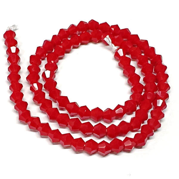 Cristale biconice, 4mm, rosii, opace-sir 90 buc 1 buc