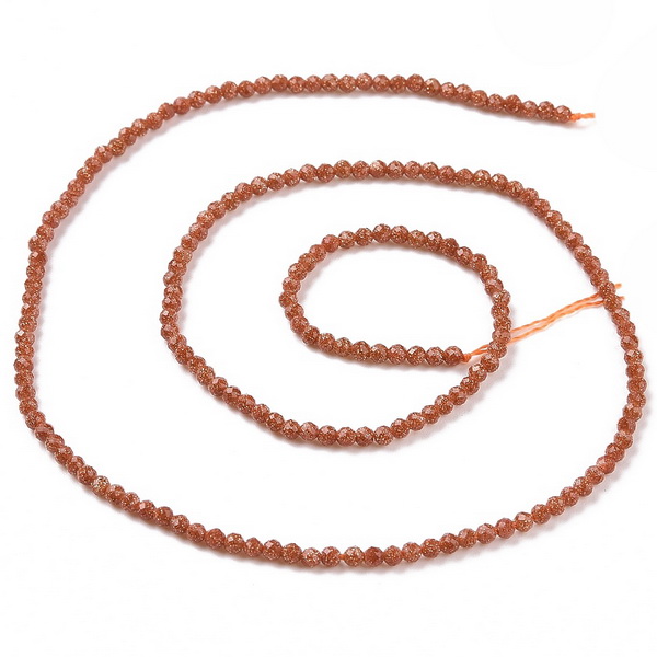 Piatra soarelui maro, fatetata, 3mm-sir 132 buc 1 buc