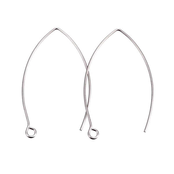 Tortite cercei otel inoxidabil 304, cu bucla, 40x24x0.9mm 2 buc