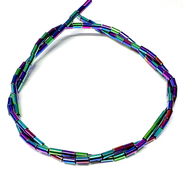 Hematit tubular, electroplacat multicolor, 4x2mm-sir 98buc 1 buc