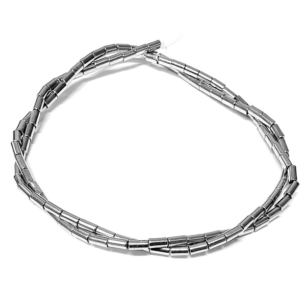 Hematit tubular, electroplacat argintiu, 4x2mm-sir 98buc 1 buc
