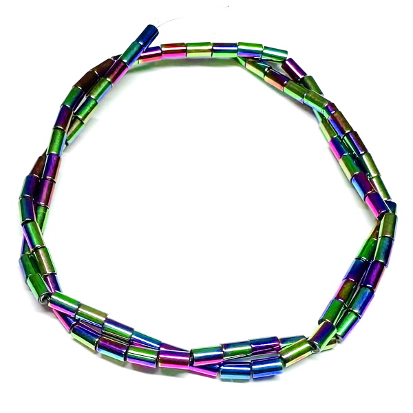 Hematit tubular, electroplacat multicolor, 5x3mm-sir 80buc 1 buc