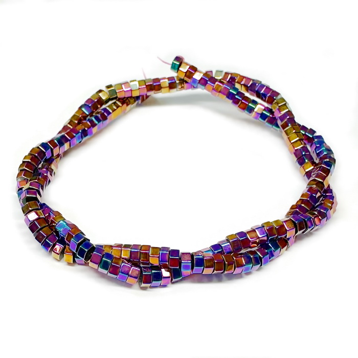 Hematit hexagonal electroplacat multicolor, 4x4x2mm-sir 190 buc 1 buc