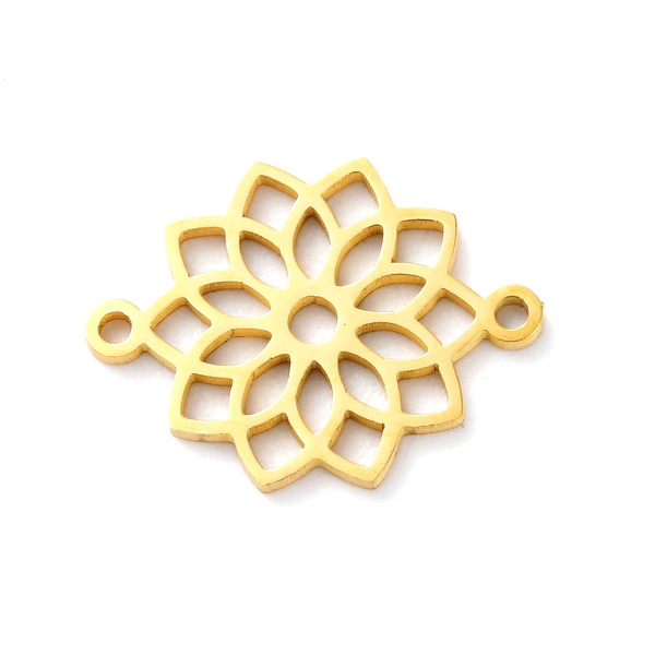 Conector/link otel inoxidabil 304 placat cu aur 18K, 12x6x1mm 1 buc