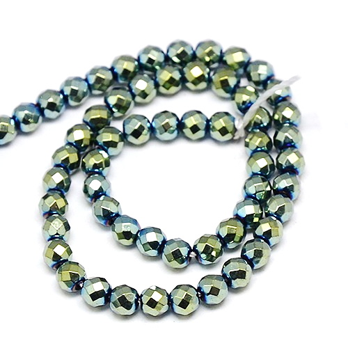 Hematit fatetat, electrolacat verde, 2mm-sir 190 buc 1 buc