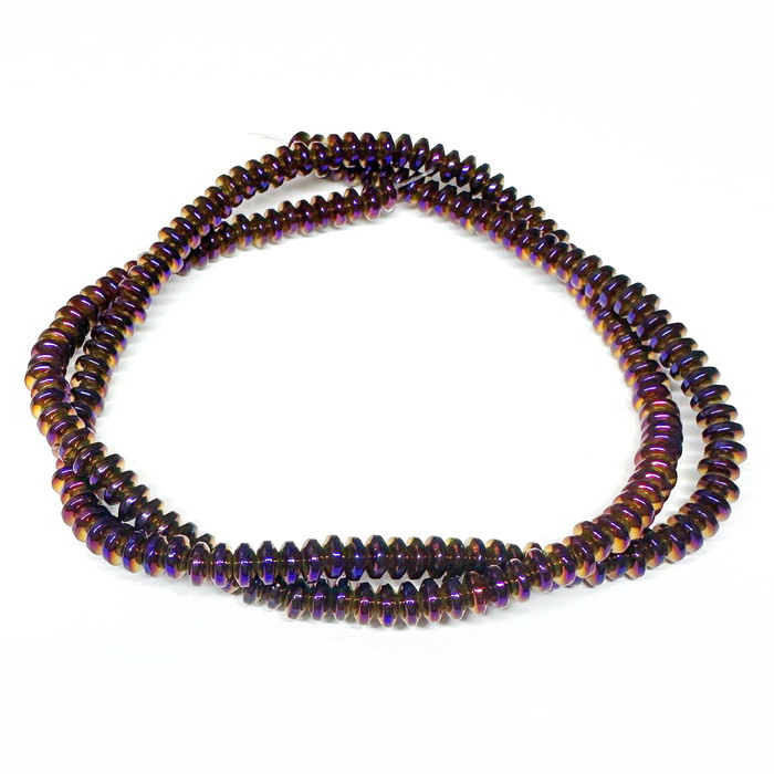 Hematit rondele 4x2mm, violet, 4x2mm-sir 188 buc 1 buc