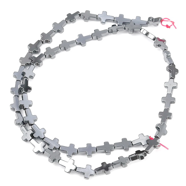 Hematit argintiu, cruce 8x6x2mm-sir 49 buc 1 buc