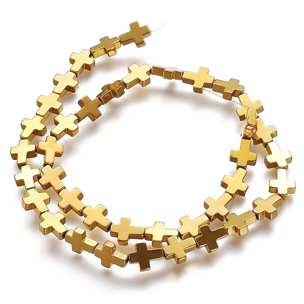 Hematit auriu, cruce 8x6x2mm-sir 49 buc 1 buc