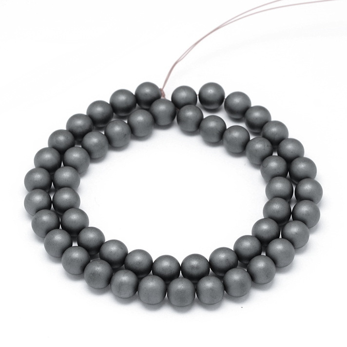 Hematit frosted 8mm-sir 48 buc 1 buc