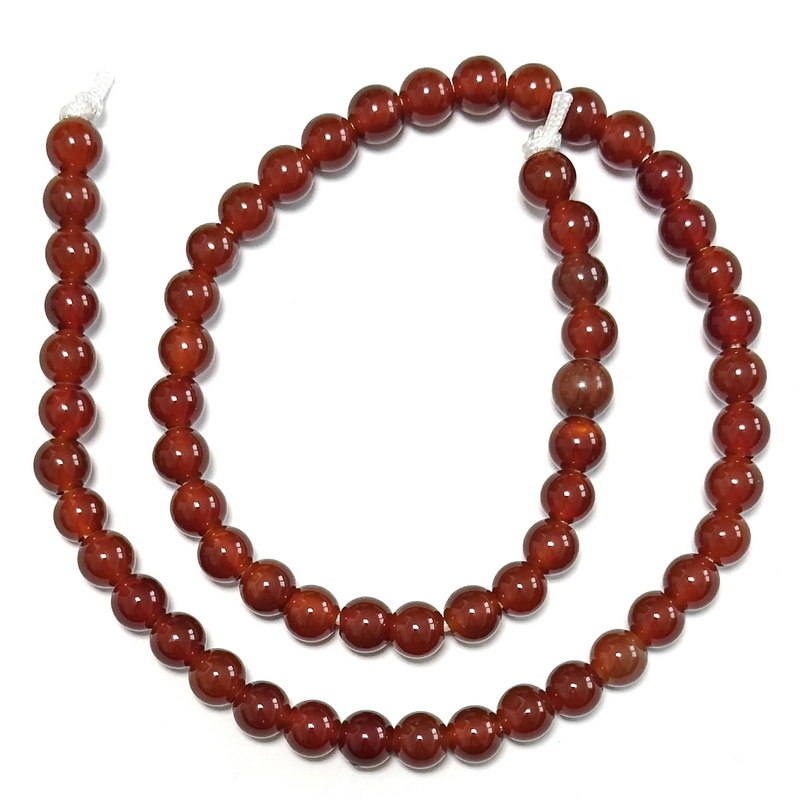 Carneol 6mm, orificiul 2mm-sir 59 buc 1 buc