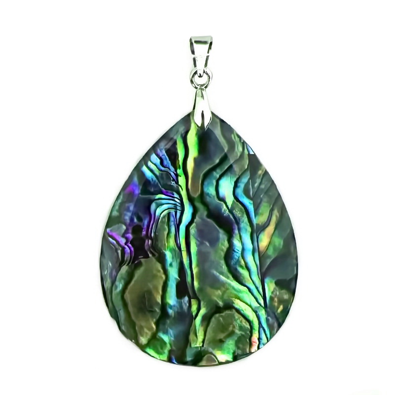 Pandantiv scoica Paua, lacrima 48x30mm 1 buc