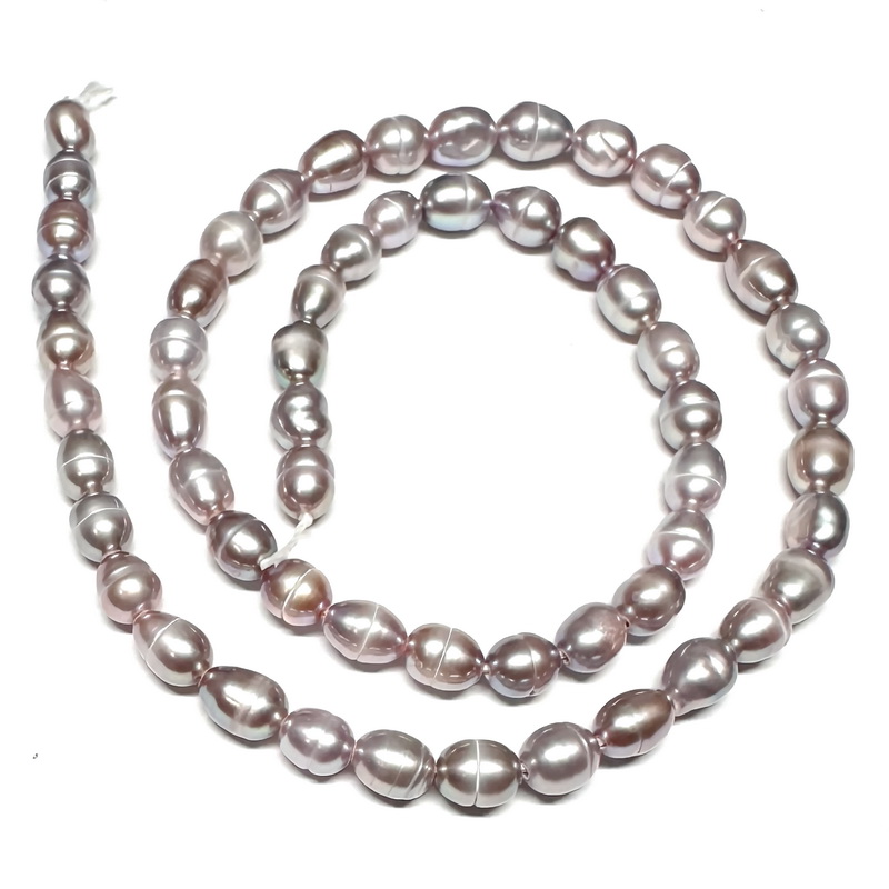 Perle cultura mov cu reflexe, 4~6mm-sir 59 buc(35 cm) 1 buc