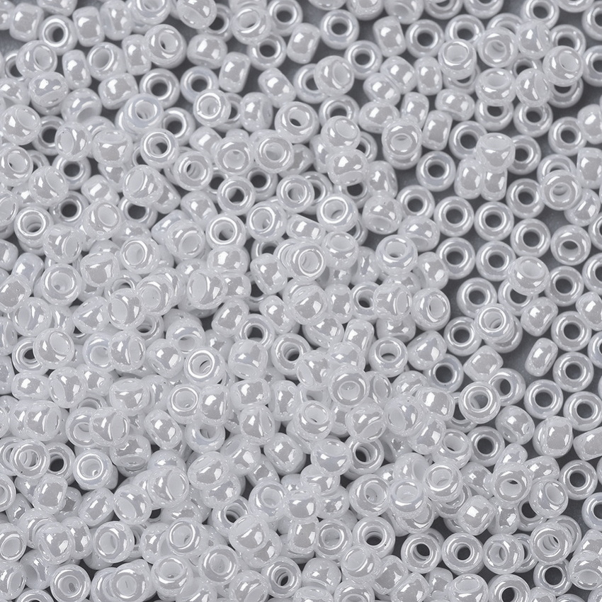 Margele Miyuki Rocailles,11/0, 2x1.3mm (RR420) White Pearl Ceylon-5gr 1 buc