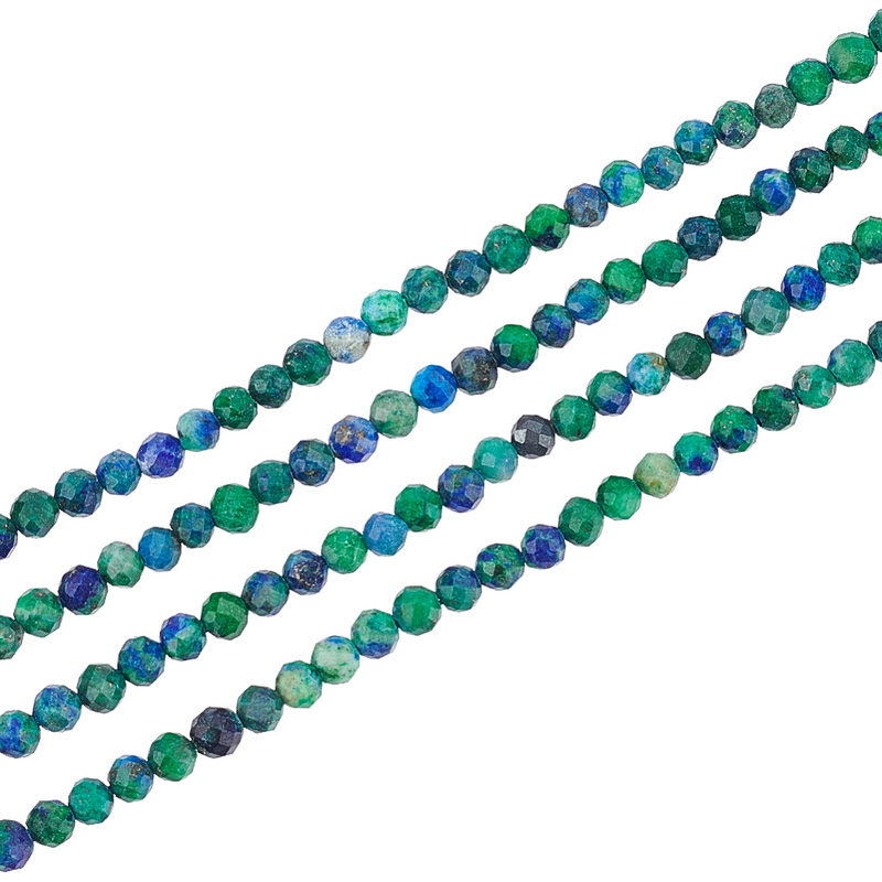 Crisocola, lapis lazuli fatetat 3mm-sir 128 buc 1 buc