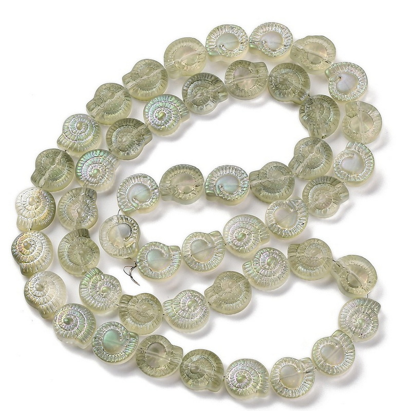 Margele sticla electroplacata, gri, scoici 12x12x4.5mm-sir 50 buc 1 buc