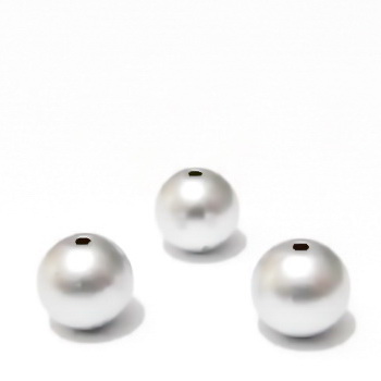 Perle plastic, argintii, mate, 12mm