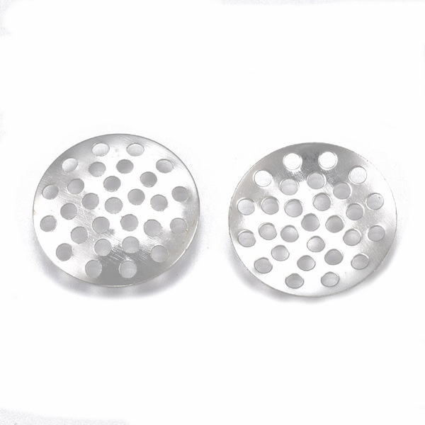 Platou cu orificii pt.inele sau brosa, 14x1mm, argintiu inchis 1 buc